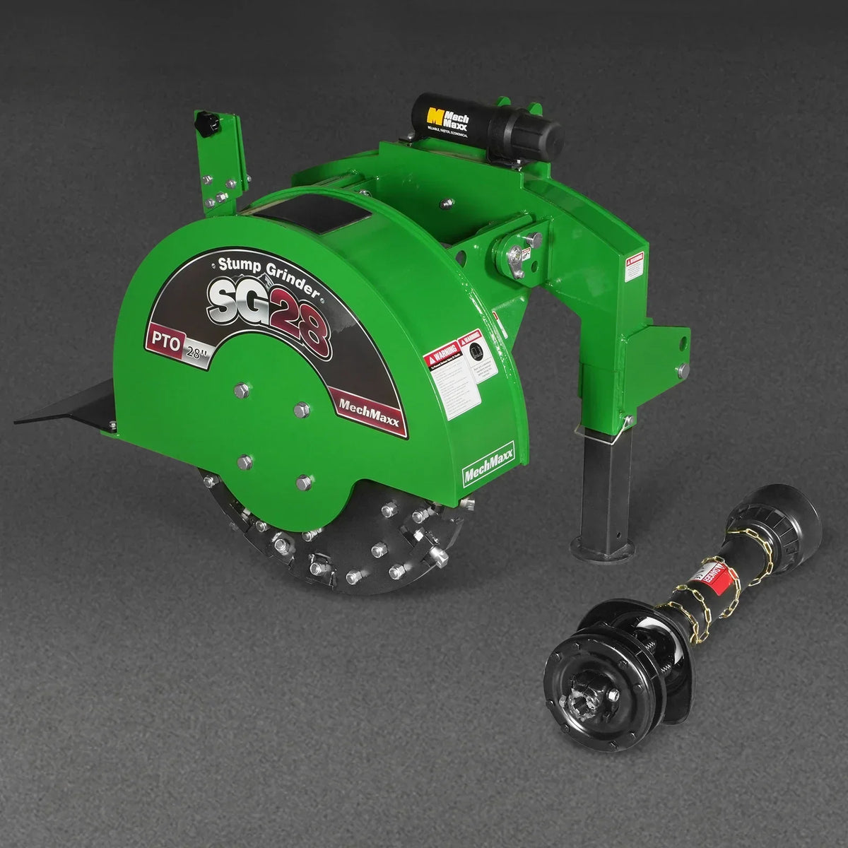 3-Point PTO Stump Grinder with 44 Carbide Teeth (PTO Shaft Included with Slip Clutch),  for 35-80HP Tractor,  SG28