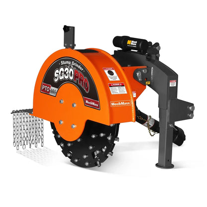 3-Point PTO Stump Grinder,  30 in Flywheel,  40-100HP,  with 44 Carbide Teeth (PTO Shaft Included with Slip Clutch),  SG30PRO