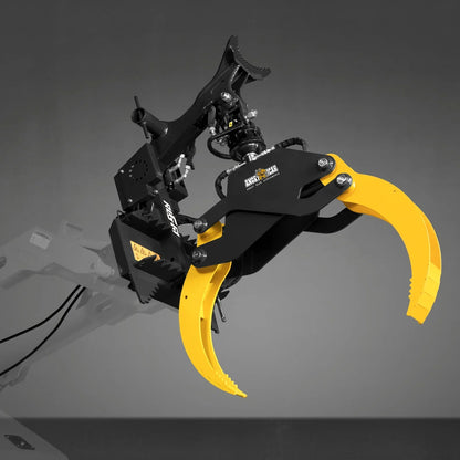 59" Multi-purpose Hydraulic Rotating Log Grapple For Mini Skid Steer, 1500lbs Lift Capacity, 360° Rotational Ability
