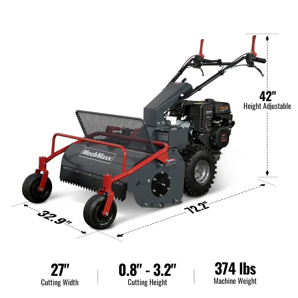 27" Walk Behind Flail Mower,  10HP 302cc,  Self-Propelled,  Wheeled,  Electric Start,  SFM27W