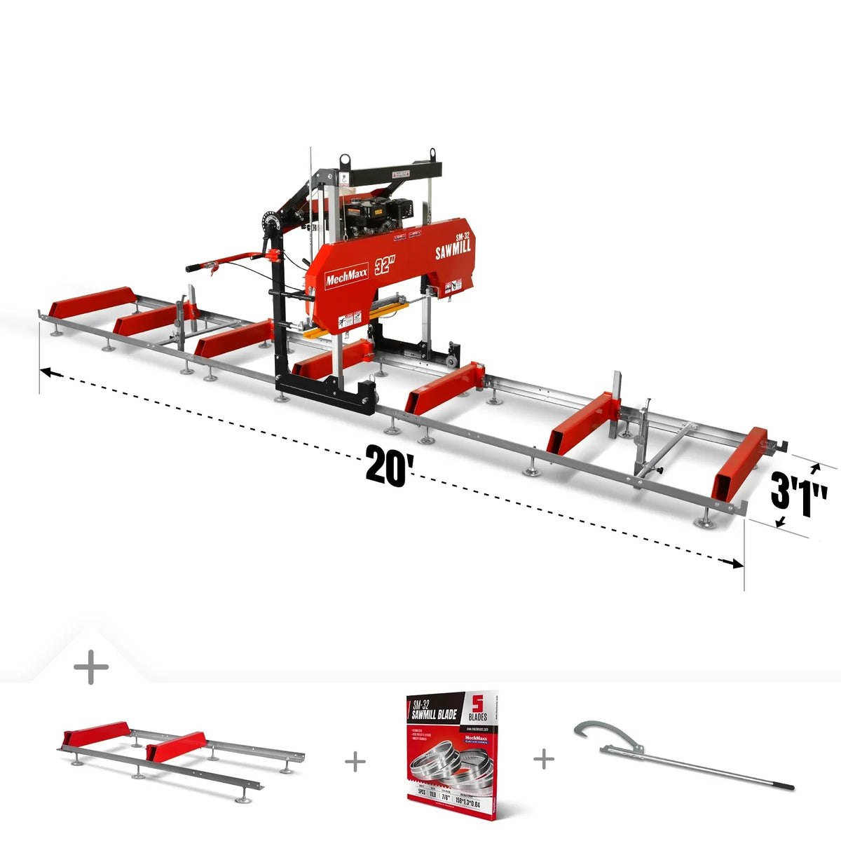 32" Portable Sawmill & 34 Ton Kinetic Log Splitter Bundle