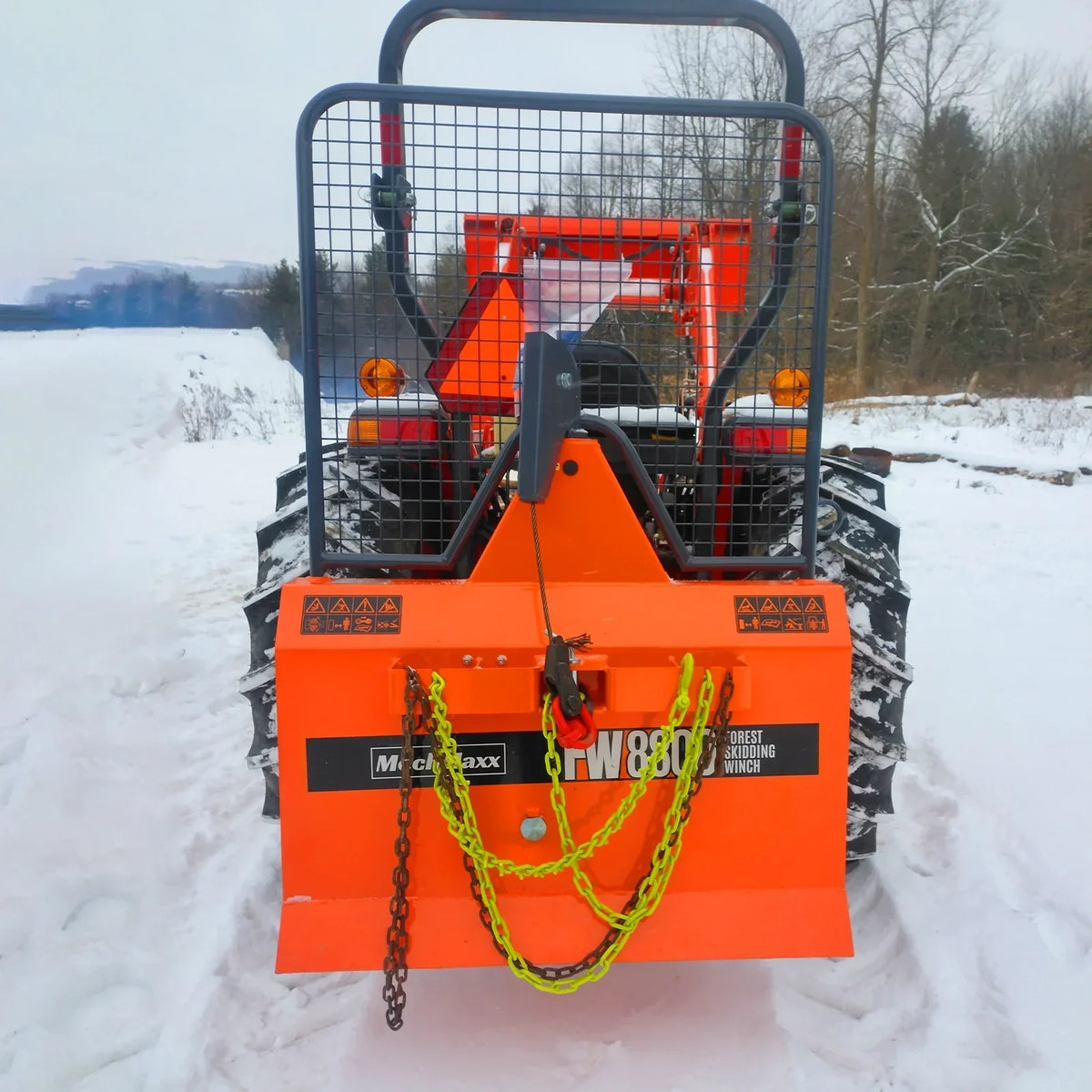 3-Point PTO Stump Grinder & Forestry Log Skidding Winch Bundle, SG24 & FW8800