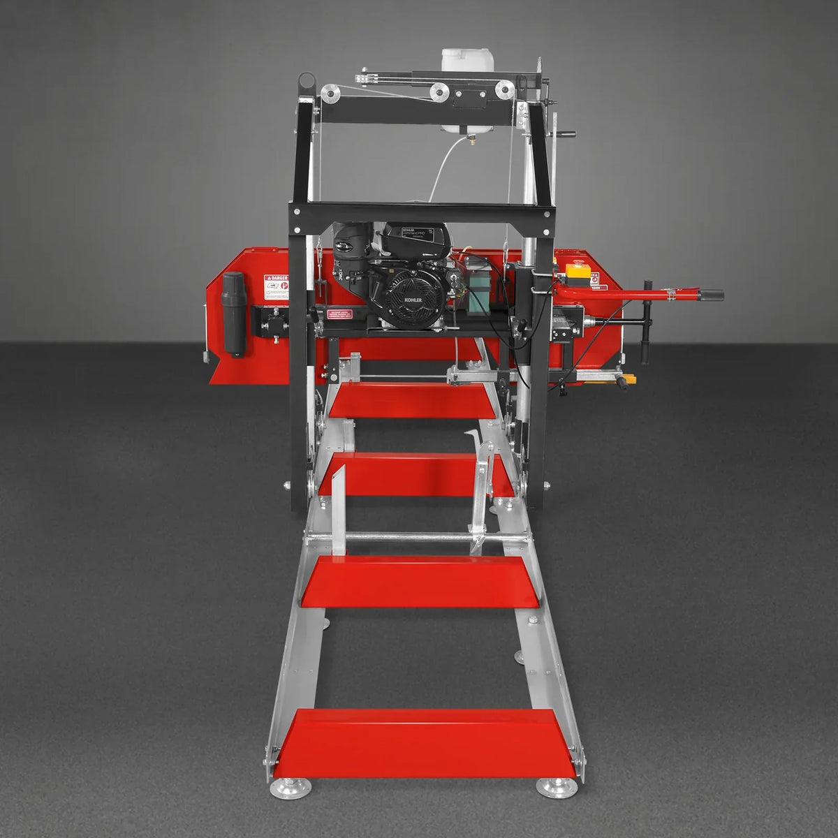 26" Portable Sawmill (5x Blades Included),  KOHLER CH440 429cc E-Start Gasoline Engine,  20" Board Width,  20' Track Length (13' Track Length + 6.4' Track Extension Included) ,  SM-26