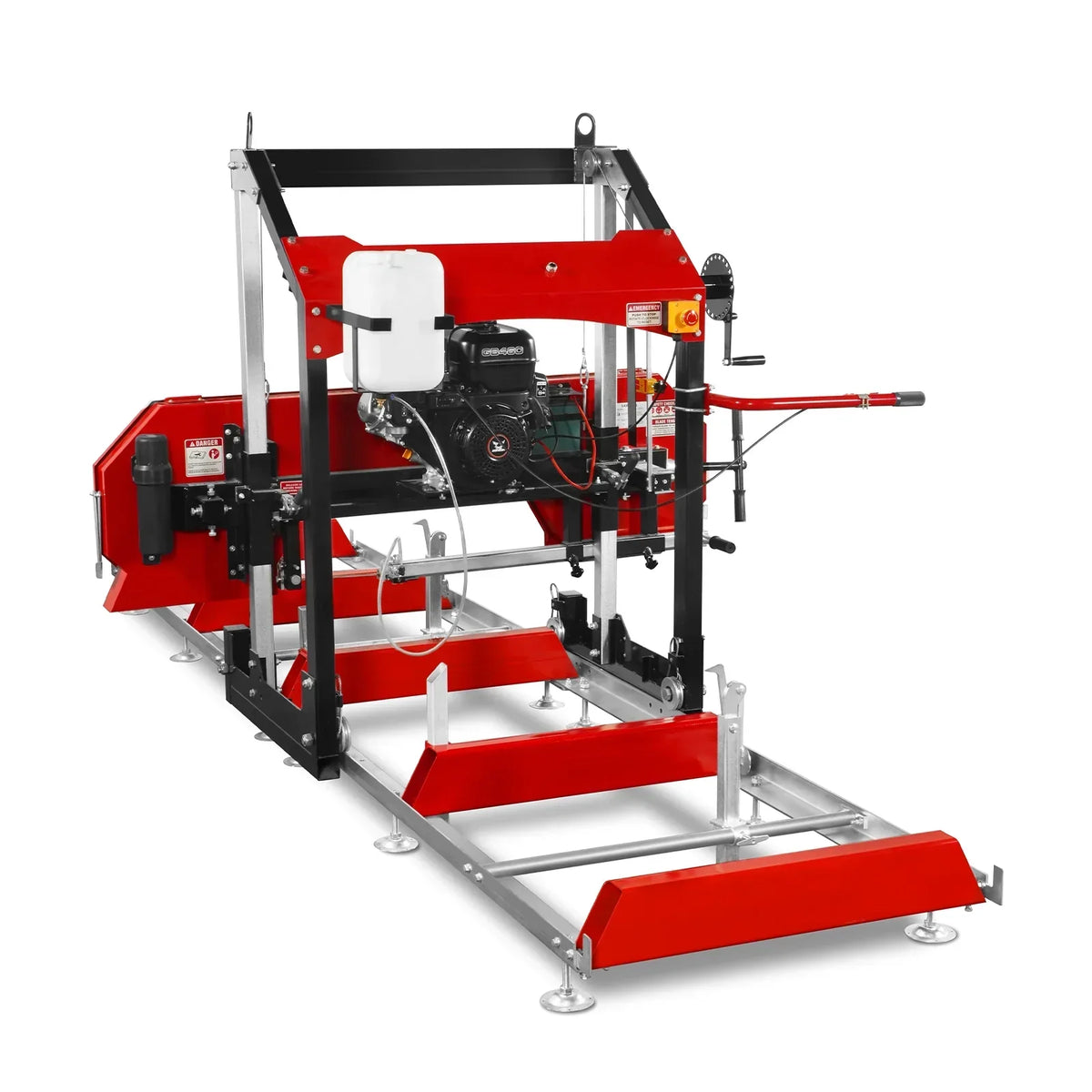 32" Portable Sawmill,  420cc 15HP E-Start Gasoline Engine,  26.5" Board Width,  13' Track Length ,  SM-32