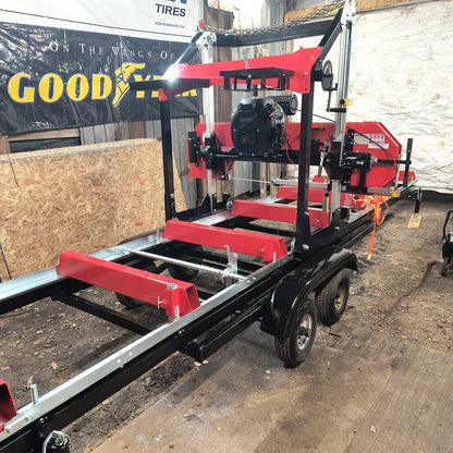36" MAX Portable Sawmill,  25HP 750cc ZONSEN V-Twin Engine,  36" Board Width, 20' Track Length, SM-36MAX