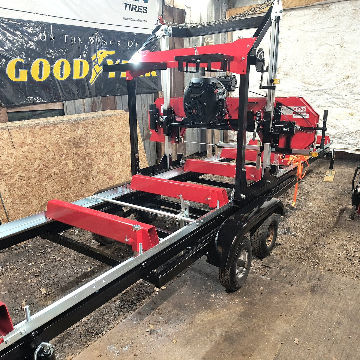 MechMaxx 36" MAX Portable Sawmill,  750cc 25HP ZONSEN V-Twin Engine,  36" Board Width,  20' Track Length ( 10 x Blades Included ) SM36MAX