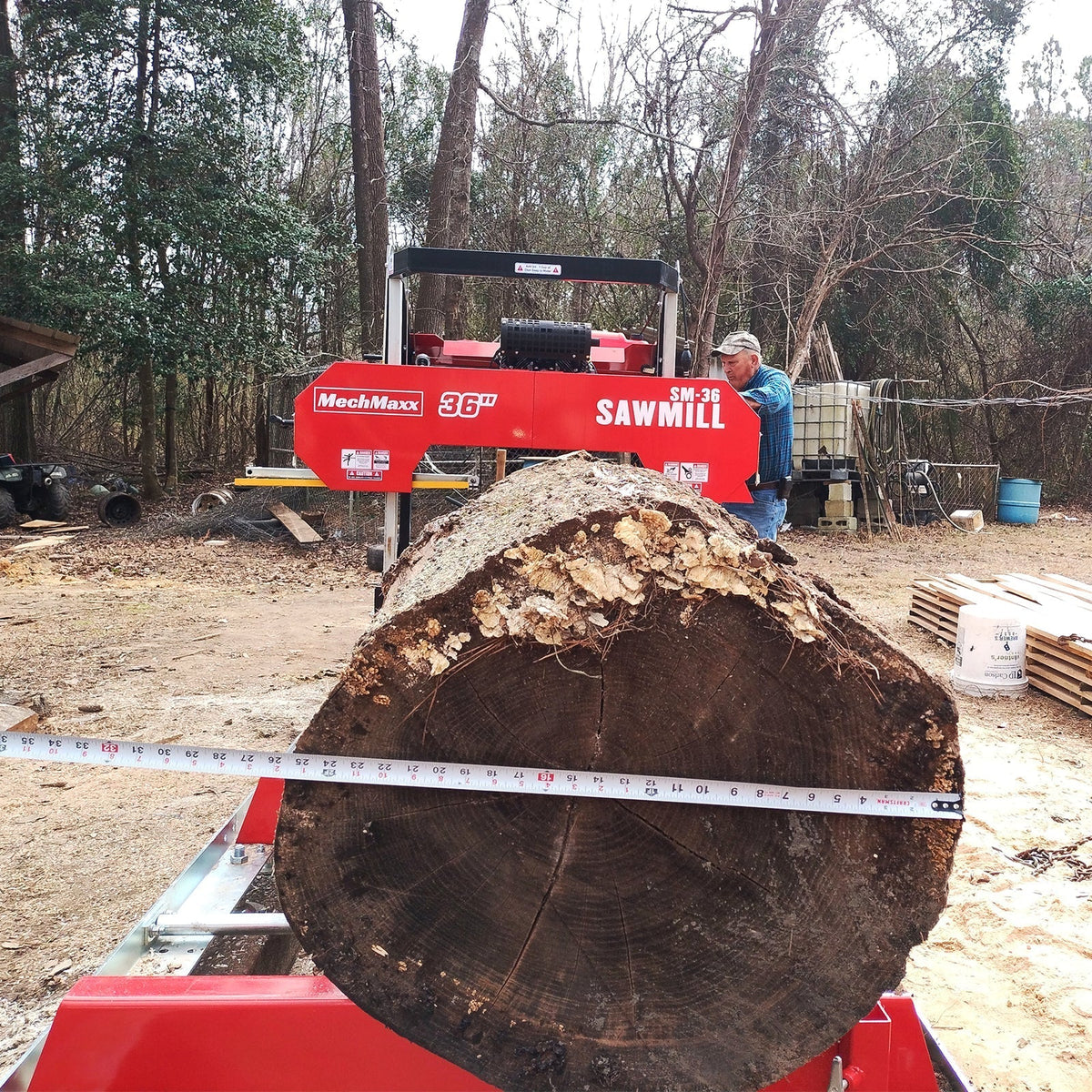36" MAX Portable Sawmill,  25HP 750cc ZONSEN V-Twin Engine,  36" Board Width,  20' Track Length,  (10 x Blades Included),  SM-36MAX