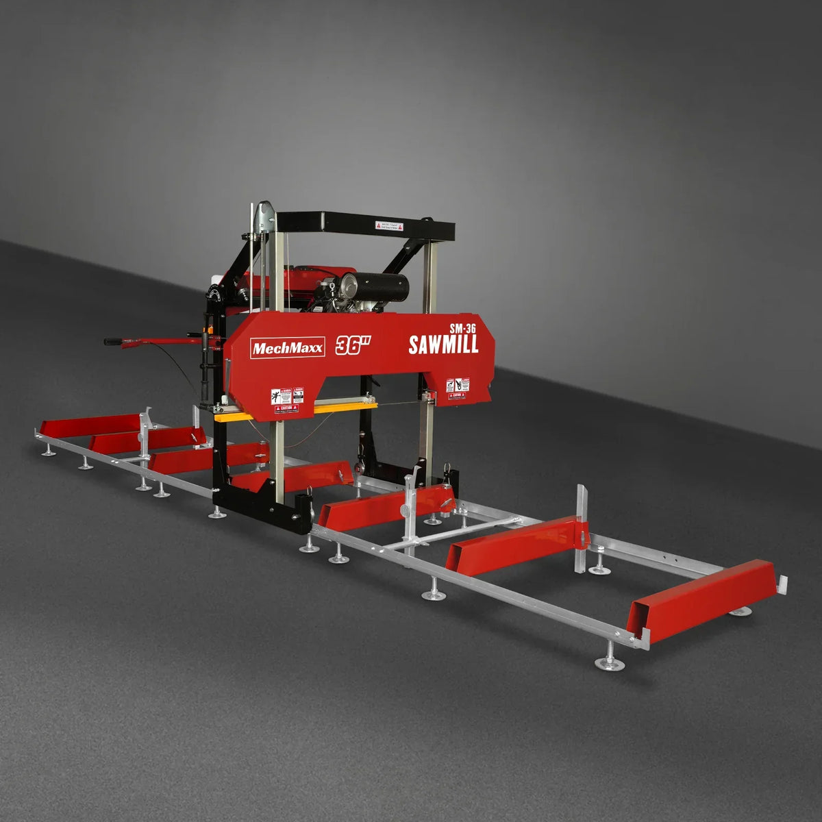 MechMaxx 36" MAX Portable Sawmill,  25HP 688cc HONDA GX690 V-Twin Engine,  35" Board Width,  20' Track Length,  (10 Blades Included) SM36HMAX