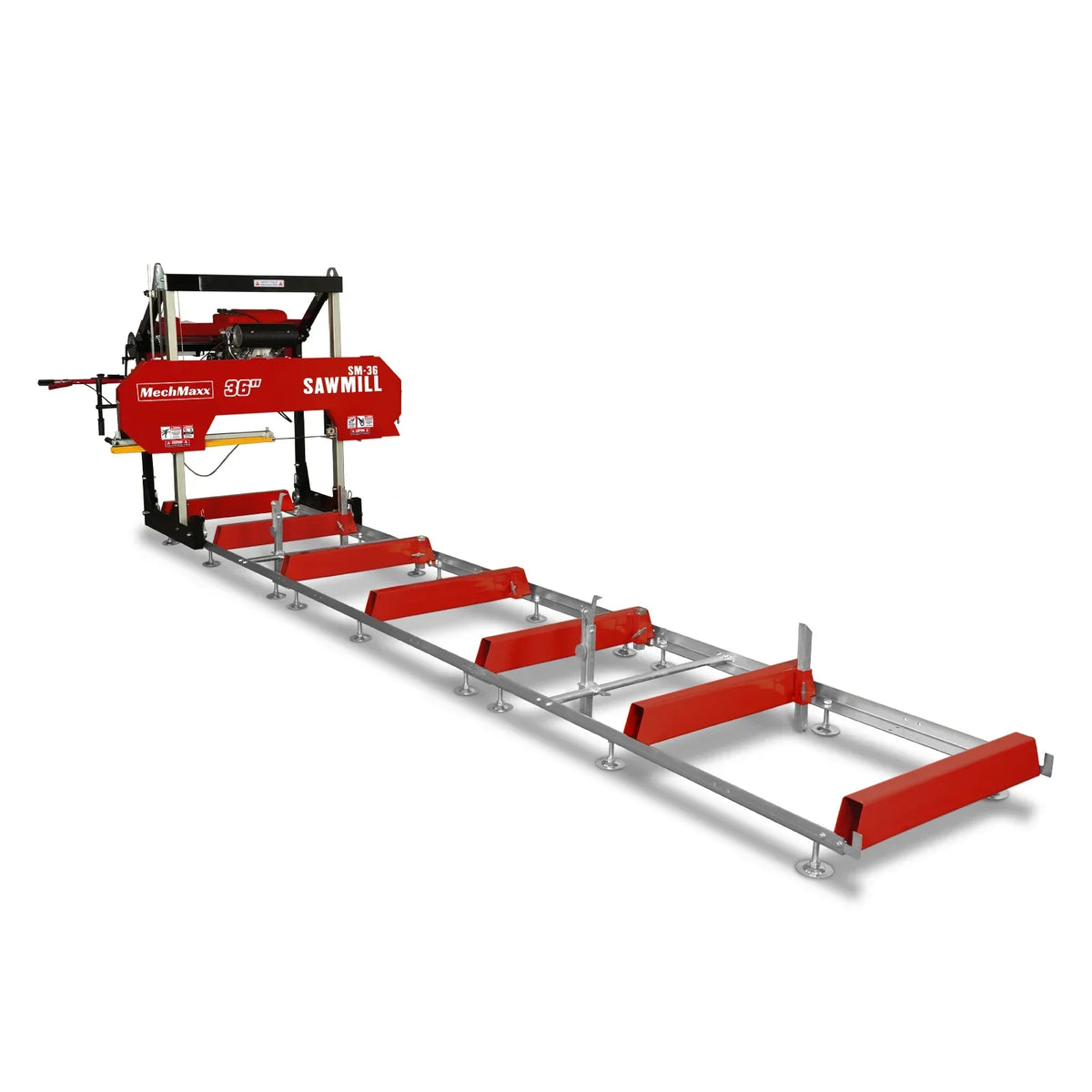 MechMaxx 36" MAX Portable Sawmill,  25HP 688cc HONDA GX690 V-Twin Engine,  35" Board Width,  20' Track Length,  (10 Blades Included) SM36HMAX