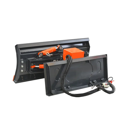 MechMaxx 60" Hydraulic Skid Steer 6 Way  Dozer Blade Snow Pusher Attachment, Industrial Series