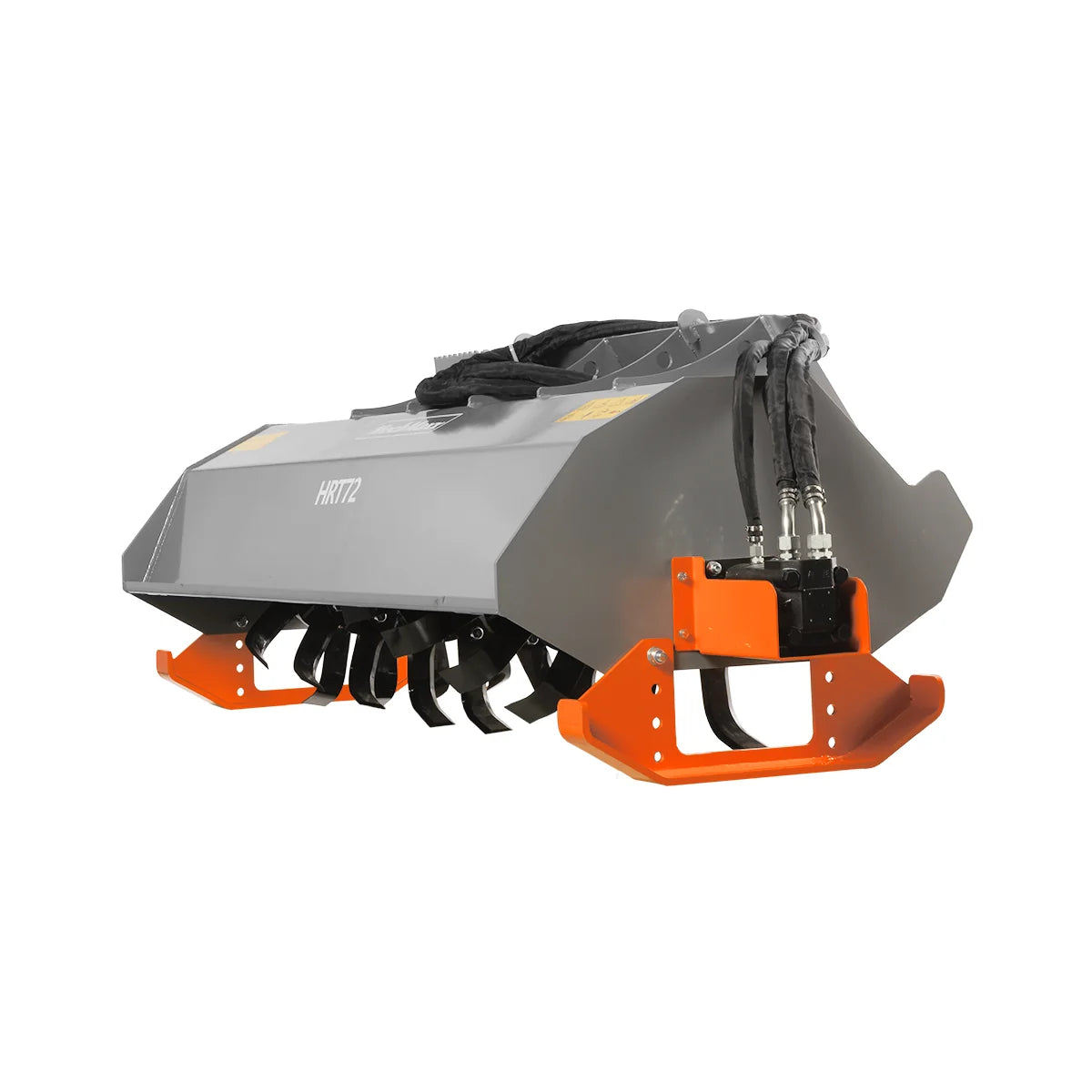 72” Skid Steer Rotary Tiller Attachment 6in Depth Rototiller Cultivator 18.5-23.8gal/min , HRT72