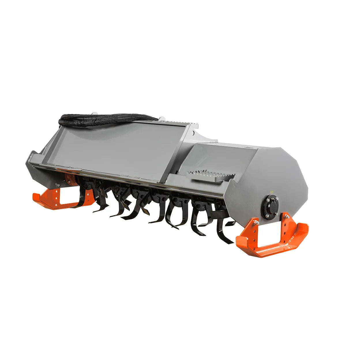 72” Skid Steer Rotary Tiller Attachment 6in Depth Rototiller Cultivator 18.5-23.8gal/min , HRT72