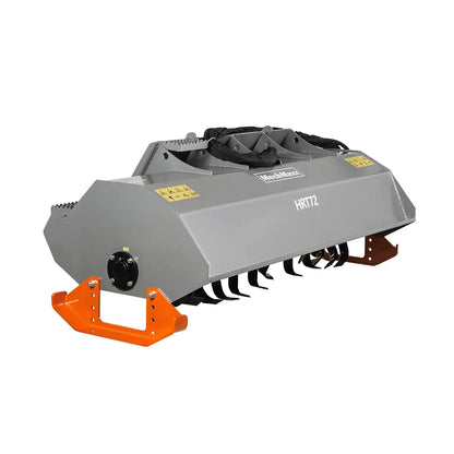 72” Skid Steer Rotary Tiller Attachment 6in Depth Rototiller Cultivator 18.5-23.8gal/min , HRT72