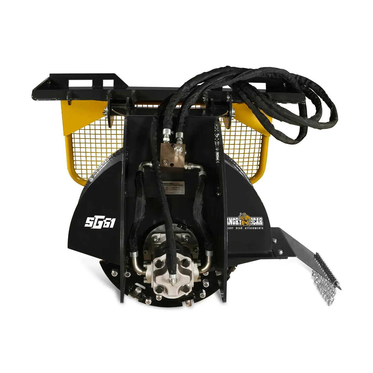 Stump Grinder Attachment for Skid Steer Loader With 34 Carbide Teeth, 18-23 GPM, SG61