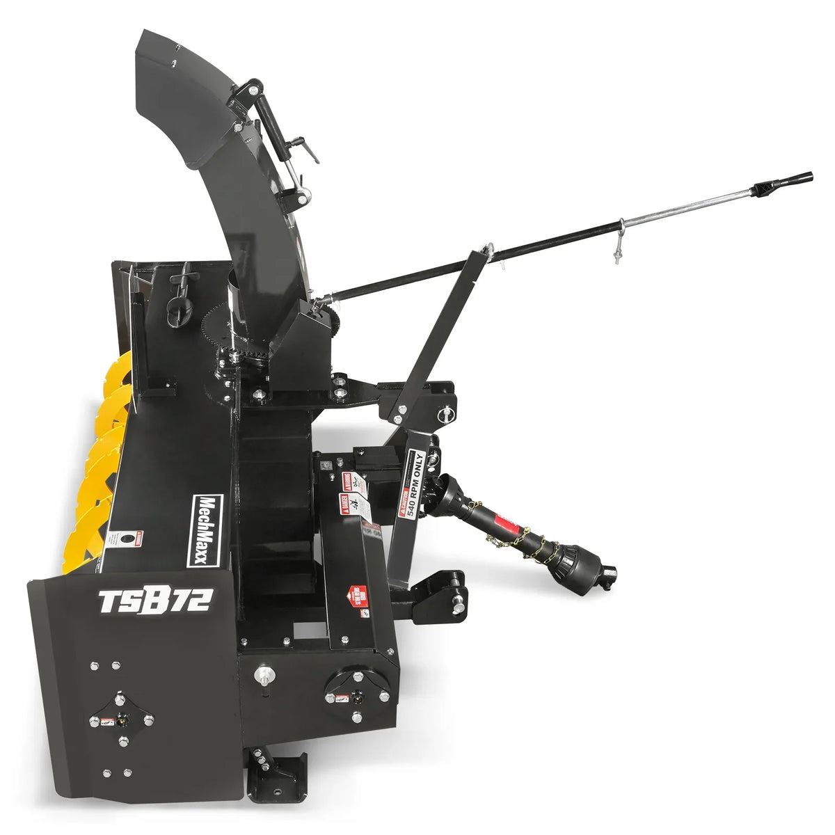 72" 3 Point PTO Snow Blower 24" Impeller Diameter 360° Snow Chute (PTO Shaft Included with Slip Clutch),  30-75 HP,  TSB72