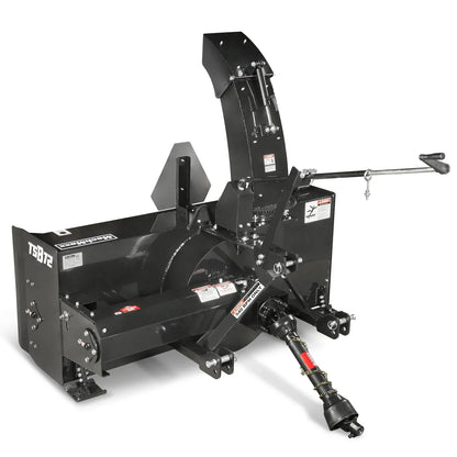 72" 3 Point PTO Snow Blower 24" Impeller Diameter 360° Snow Chute (PTO Shaft Included with Slip Clutch),  30-75 HP,  TSB72