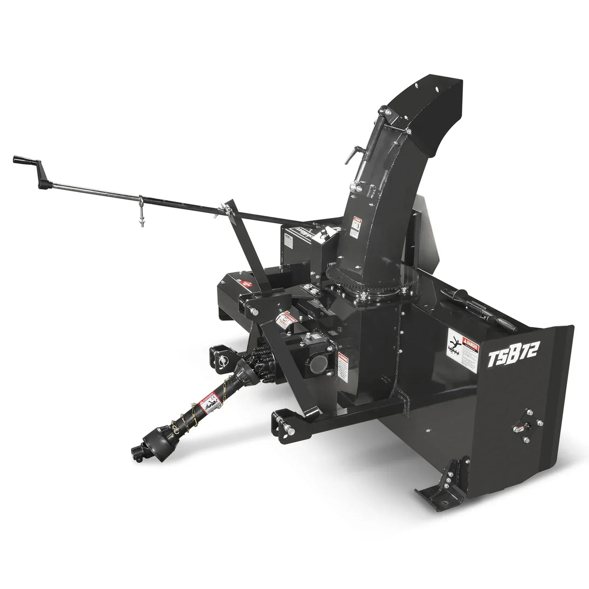 72" 3 Point PTO Snow Blower 24" Impeller Diameter 360° Snow Chute (PTO Shaft Included with Slip Clutch),  30-75 HP,  TSB72