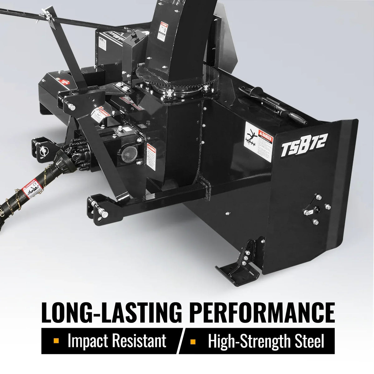 72" 3 Point PTO Snow Blower 24" Impeller Diameter 360° Snow Chute (PTO Shaft Included with Slip Clutch),  30-75 HP,  TSB72