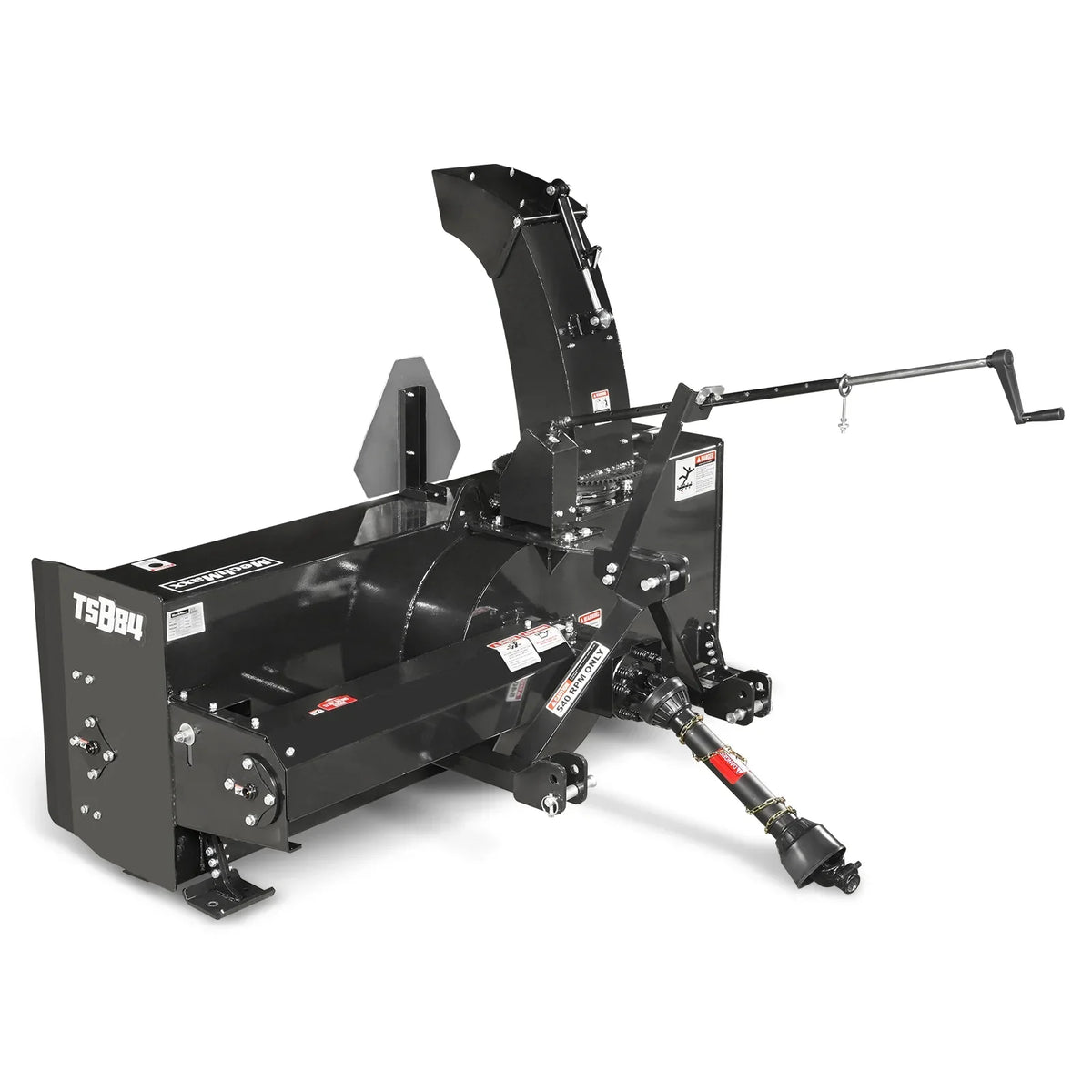 84" 3 Point PTO Snow Blower 24" Impeller Diameter 360° Snow Chute (PTO Shaft Included with Slip Clutch),  35-95 HP,  TSB84