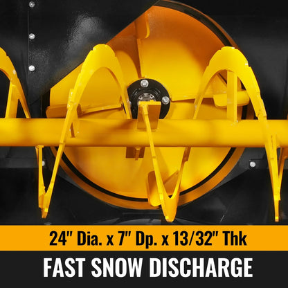 84" 3 Point PTO Snow Blower 24" Impeller Diameter 360° Snow Chute (PTO Shaft Included with Slip Clutch),  35-95 HP,  TSB84