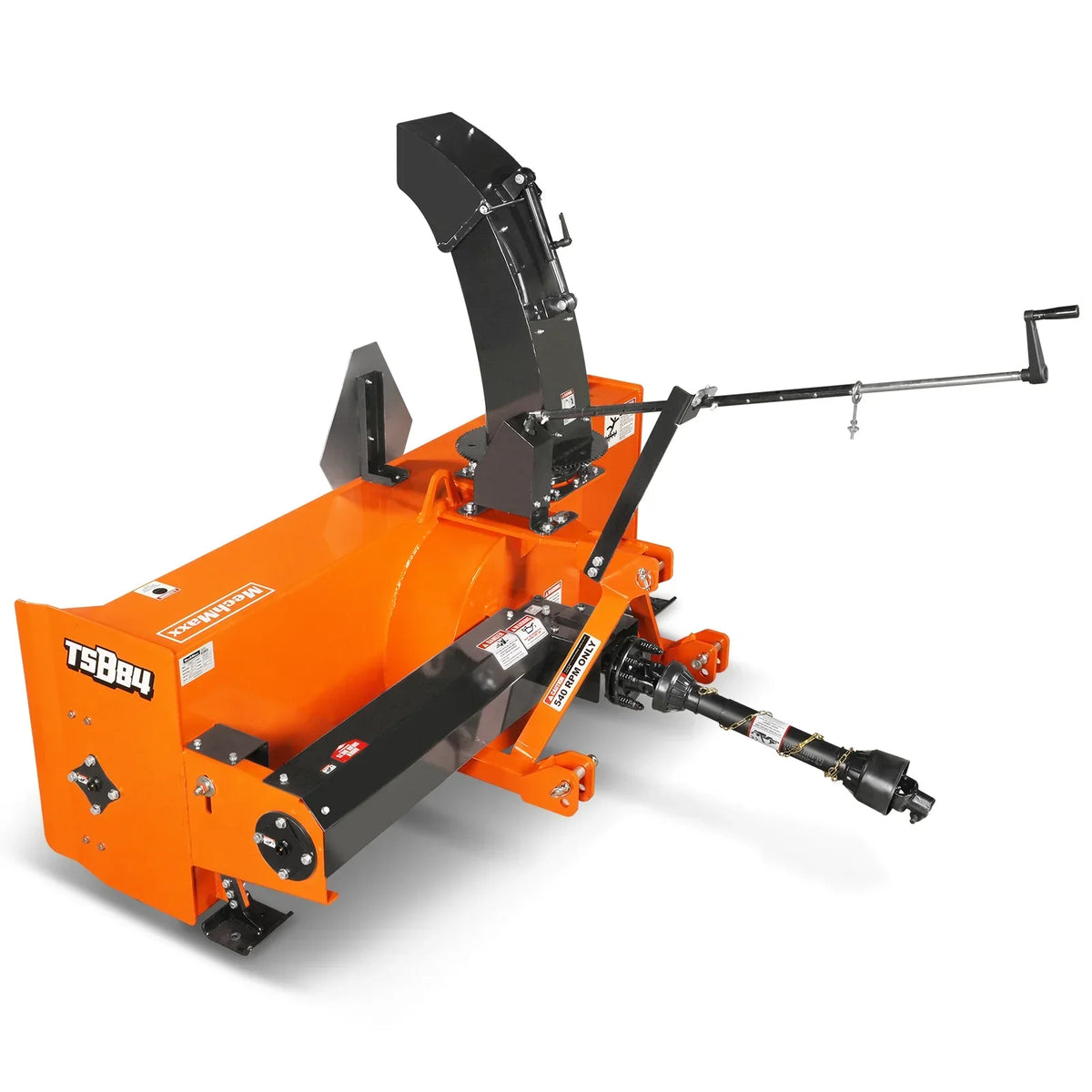 84" 3 Point PTO Snow Blower 24" Impeller Diameter 360° Snow Chute (PTO Shaft Included with Slip Clutch),  35-95 HP,  TSB84T