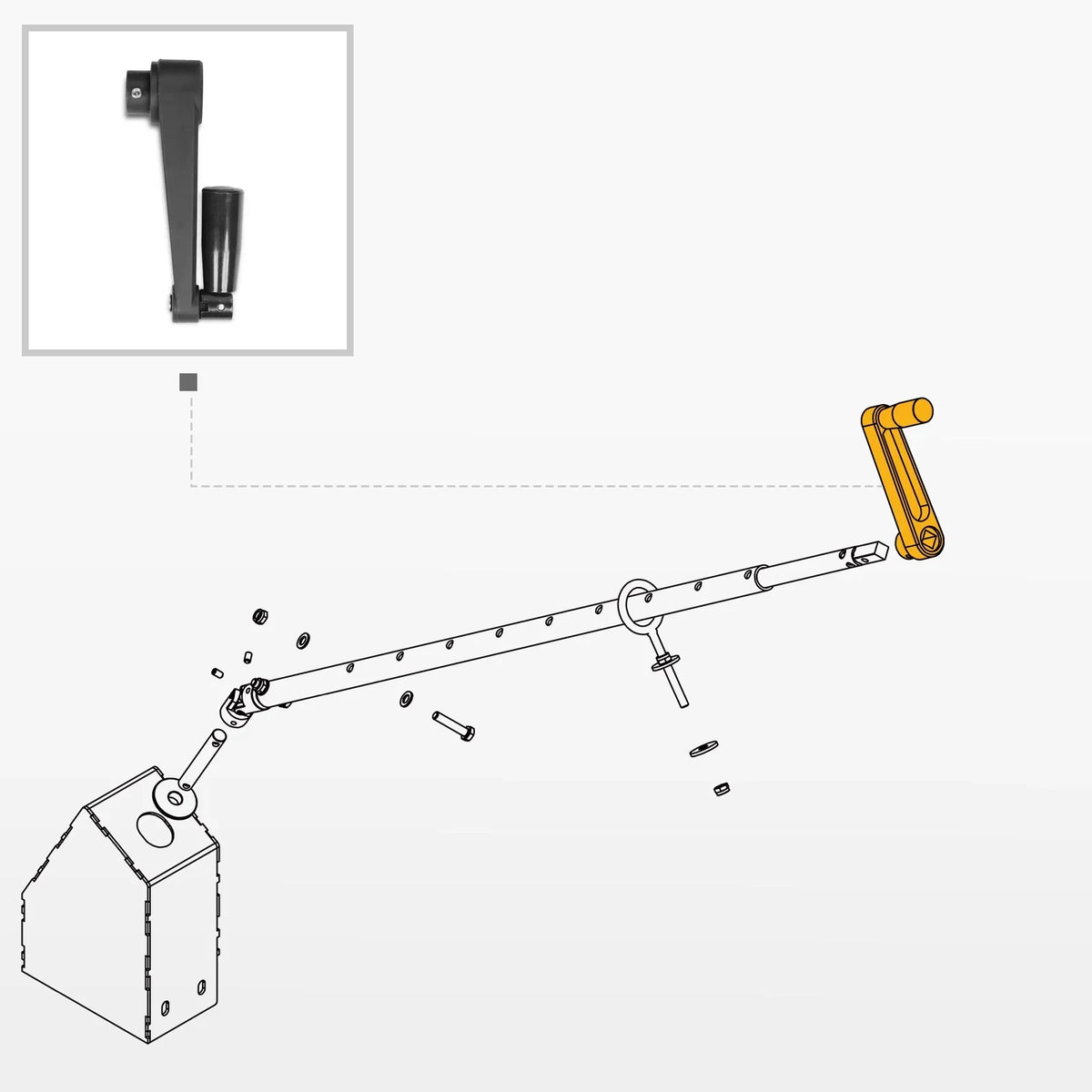 Snow Blower Manual Chute Rotator Crank (for SKU: 201042, 201042T, 201015, 201015T, 201016, 201016T, 201043, 201043T)