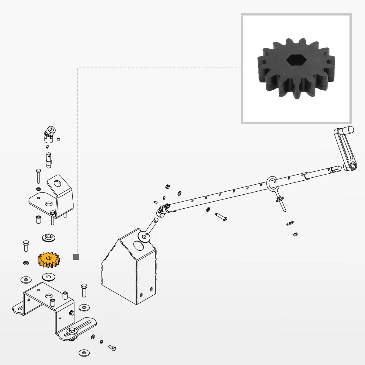 Snow Blower Manual Chute Rotator Gear (for SKU: 201042, 201042T, 201015, 201015T, 201016, 201016T, 201043, 201043T)
