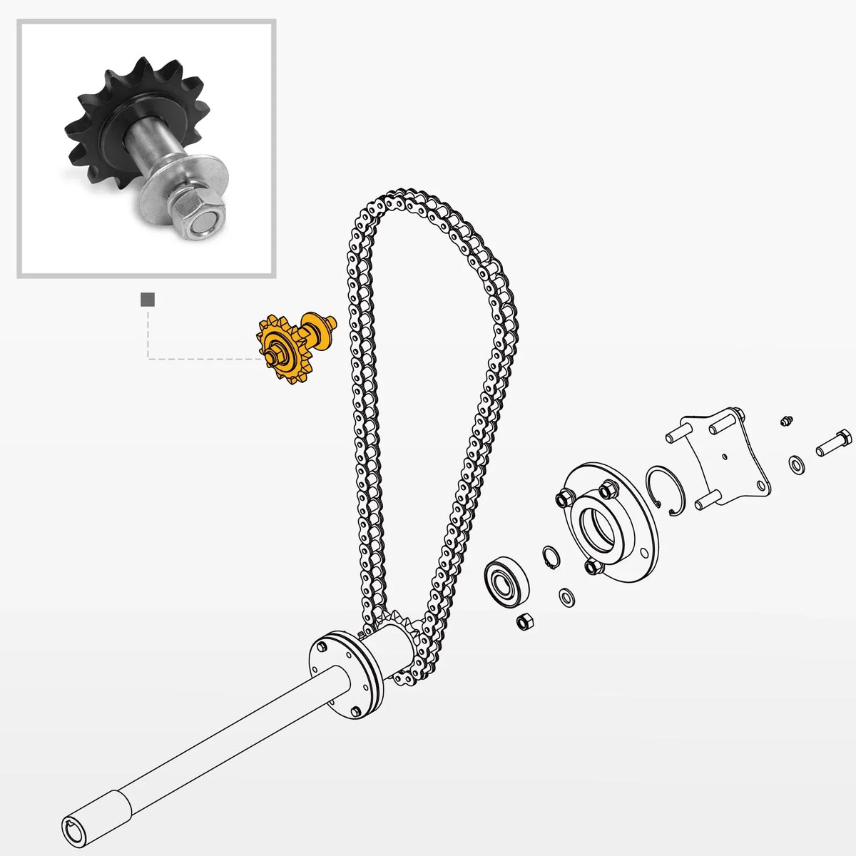 Snow Blower Tensioner Gear Kit (for SKU: 201042, 201042T, 201015, 201015T, 201016, 201016T, 201043, 201043T)