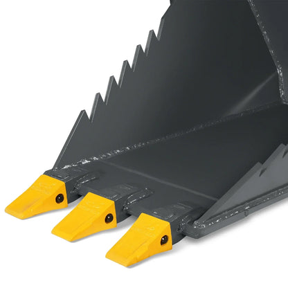 48" Skid Steer Stump Bucket Wrecker with Universal Quick Attach, Bolt-On Cutting Teeth, SBE53