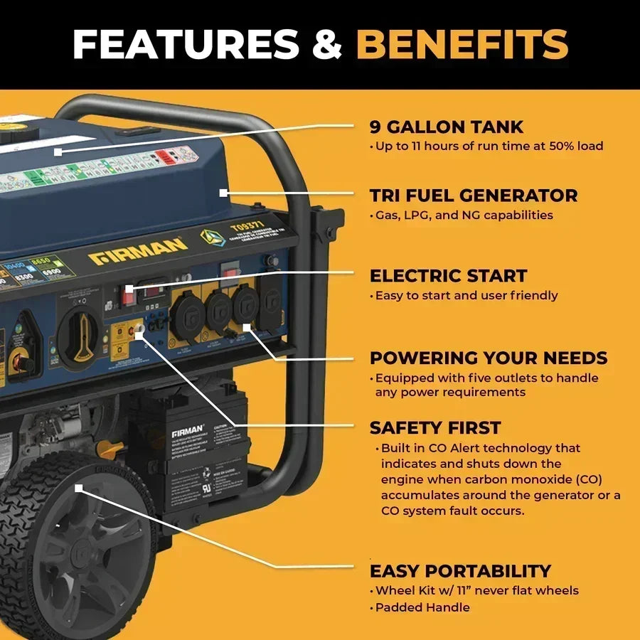 Firman 11600W Tri Fuel Portable Generator