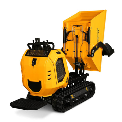 1800lb 420cc  E-start Gas Engine Stand-ON Hydraulic Track Dumper with Self-Loading ,  T80