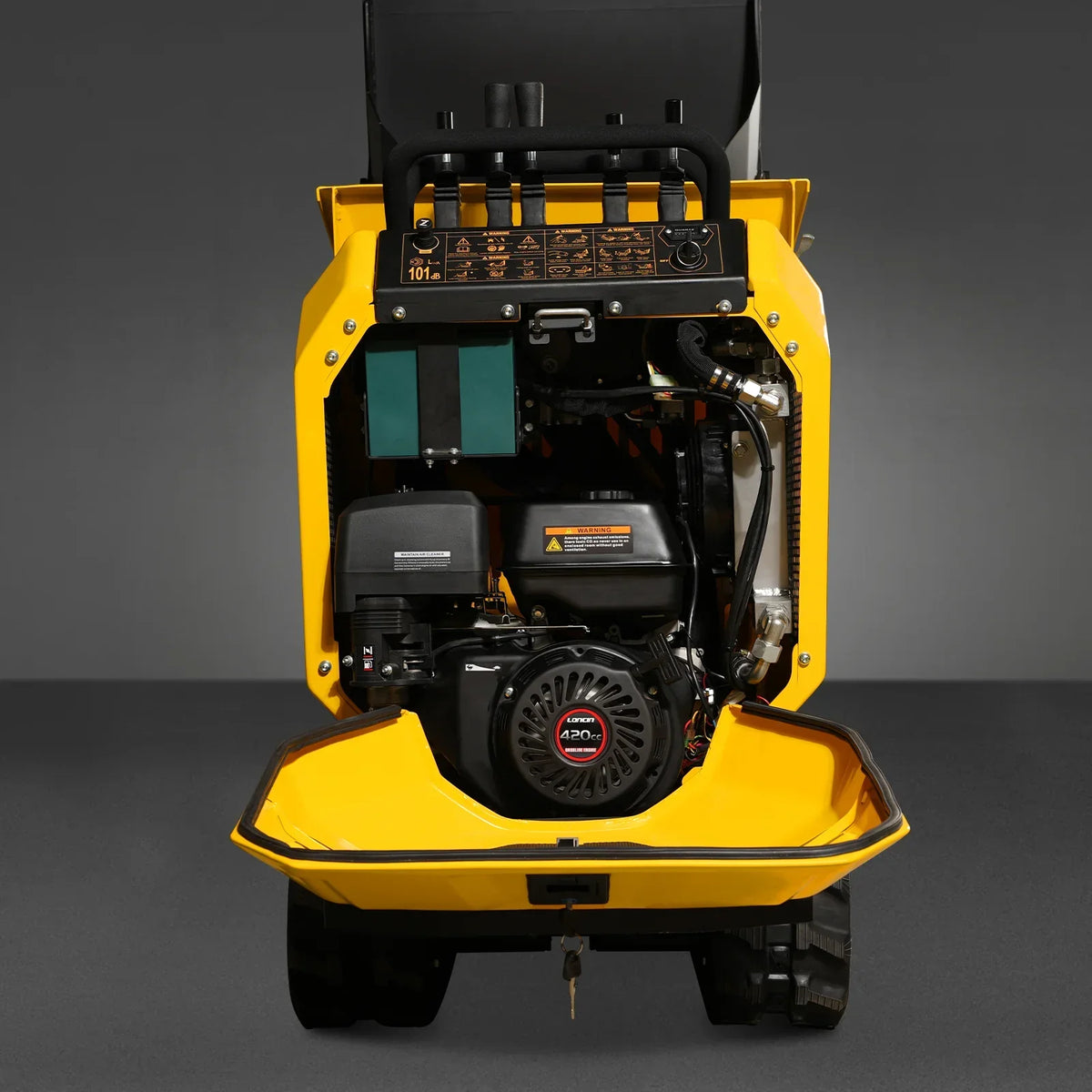1800lb 420cc  E-start Gas Engine Stand-ON Hydraulic Track Dumper with Self-Loading ,  T80