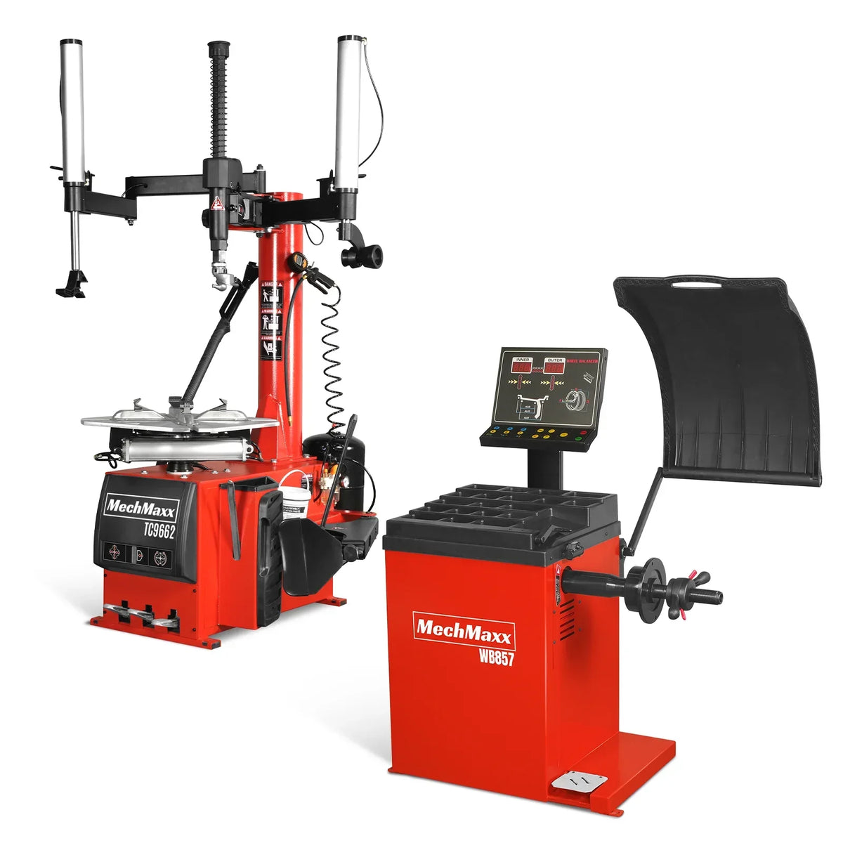 24" Rim Double Assist Arms Tire Changer Wheel Balancer Bundle,  TC9662,  WB857