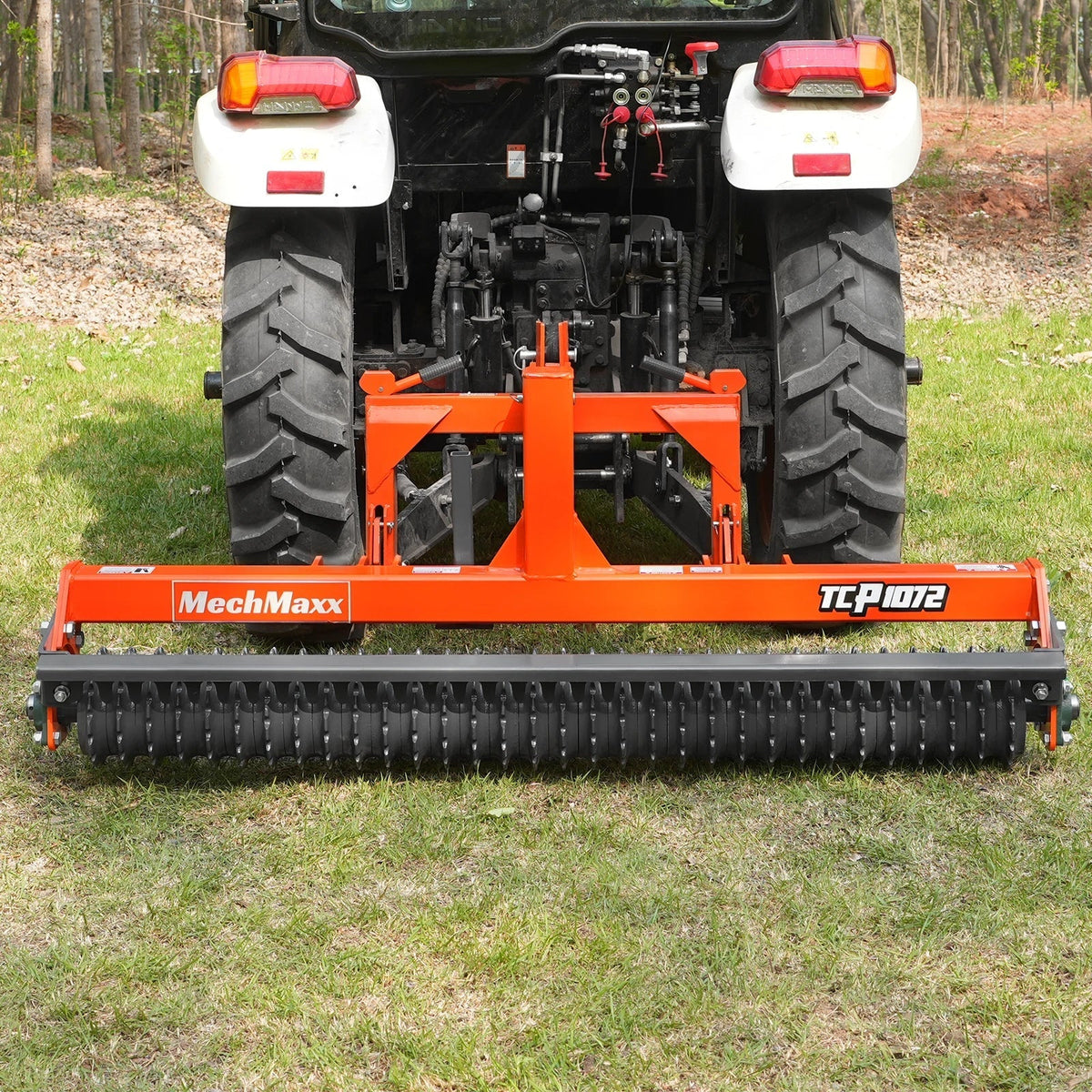 72" Cultipacker with 32 Ductile Iron Wheels,  Scraper Bar Included,  Category 1 and 2,  3 Point Hitch Tractor Attachment,  TCP1072