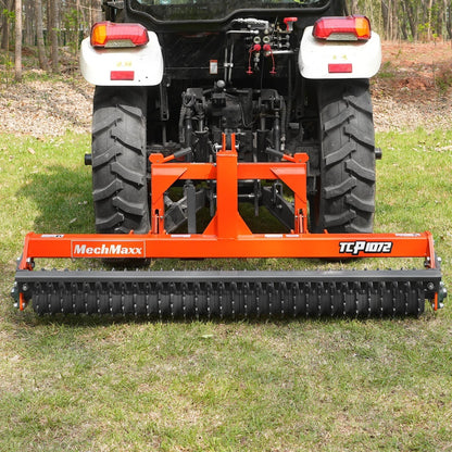 72" Cultipacker with 32 Ductile Iron Wheels,  Scraper Bar Included,  Category 1 and 2,  3 Point Hitch Tractor Attachment,  TCP1072