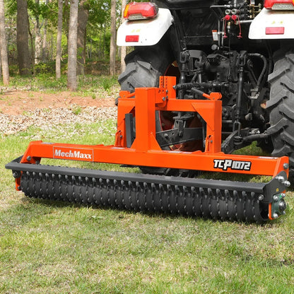 72" Cultipacker with 32 Ductile Iron Wheels,  Scraper Bar Included,  Category 1 and 2,  3 Point Hitch Tractor Attachment,  TCP1072