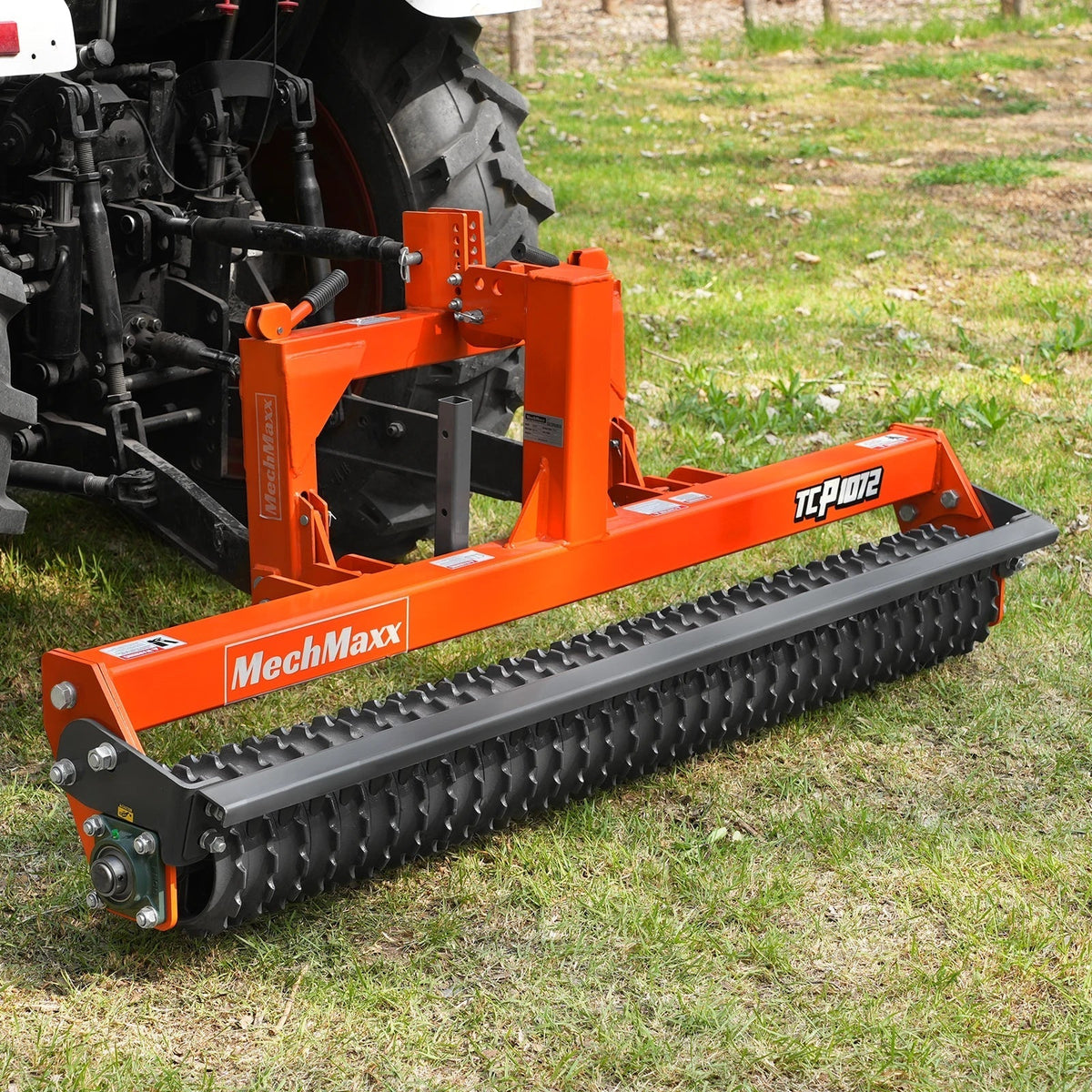 72" Cultipacker with 32 Ductile Iron Wheels,  Scraper Bar Included,  Category 1 and 2,  3 Point Hitch Tractor Attachment,  TCP1072