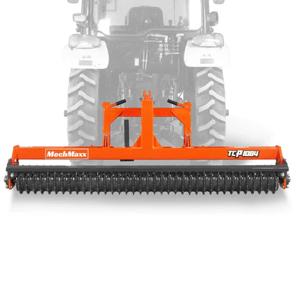 84" Cultipacker with 37 Ductile Iron Wheels,  Scraper Bar Included,  Category 1 and 2,  3 Point Hitch Tractor Attachment,  TCP1084