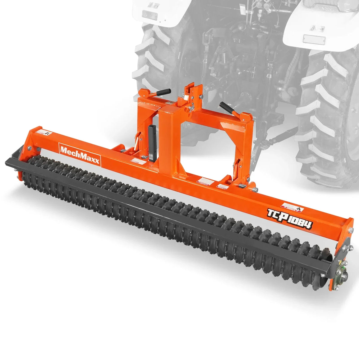 84" Cultipacker with 37 Ductile Iron Wheels,  Scraper Bar Included,  Category 1 and 2,  3 Point Hitch Tractor Attachment,  TCP1084