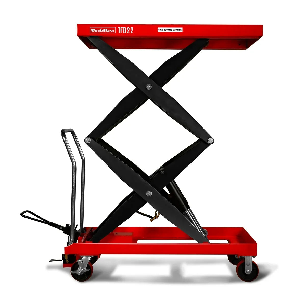 Mobile Double Scissor Lift Table Cart 2200lbs Capacity,  Platform Size,  47.2" x 24",  Height 66.9" ,  TFD22