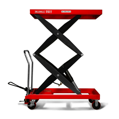 Mobile Double Scissor Lift Table Cart 2200lbs Capacity,  Platform Size,  47.2" x 24",  Height 66.9" ,  TFD22