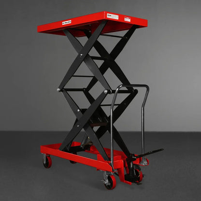 Mobile Double Scissor Lift Table Cart 2200lbs Capacity,  Platform Size,  47.2" x 24",  Height 66.9" ,  TFD22