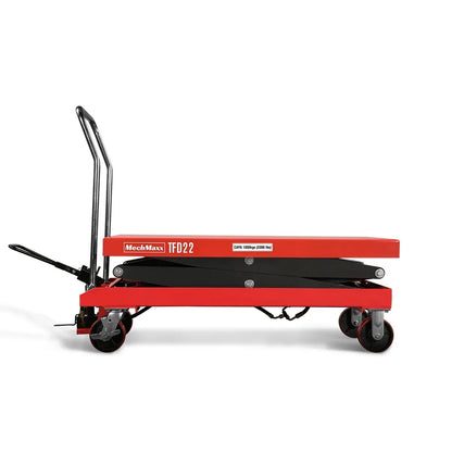 Mobile Double Scissor Lift Table Cart 2200lbs Capacity,  Platform Size,  47.2" x 24",  Height 66.9" ,  TFD22