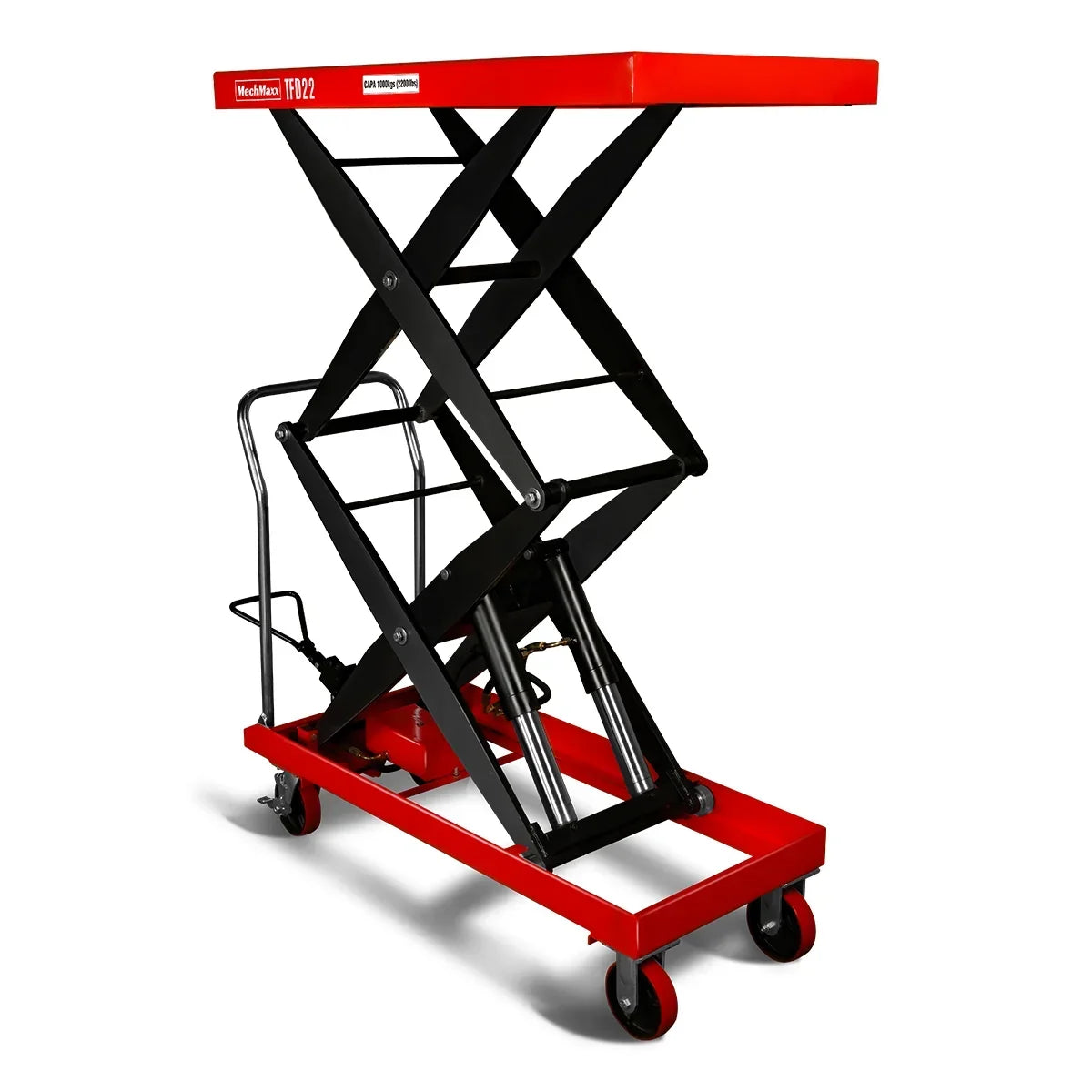 Mobile Double Scissor Lift Table Cart 2200lbs Capacity,  Platform Size,  47.2" x 24",  Height 66.9" ,  TFD22