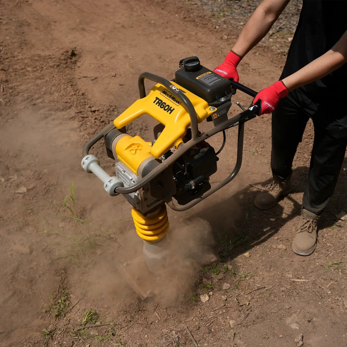 Honda GX100 Tamping Rammer with Wheel Kit, 2250 lb Impact Force Jumping Jack Tamper Compactor for Soil, Gravel, Backfill and Foundation, TR60H