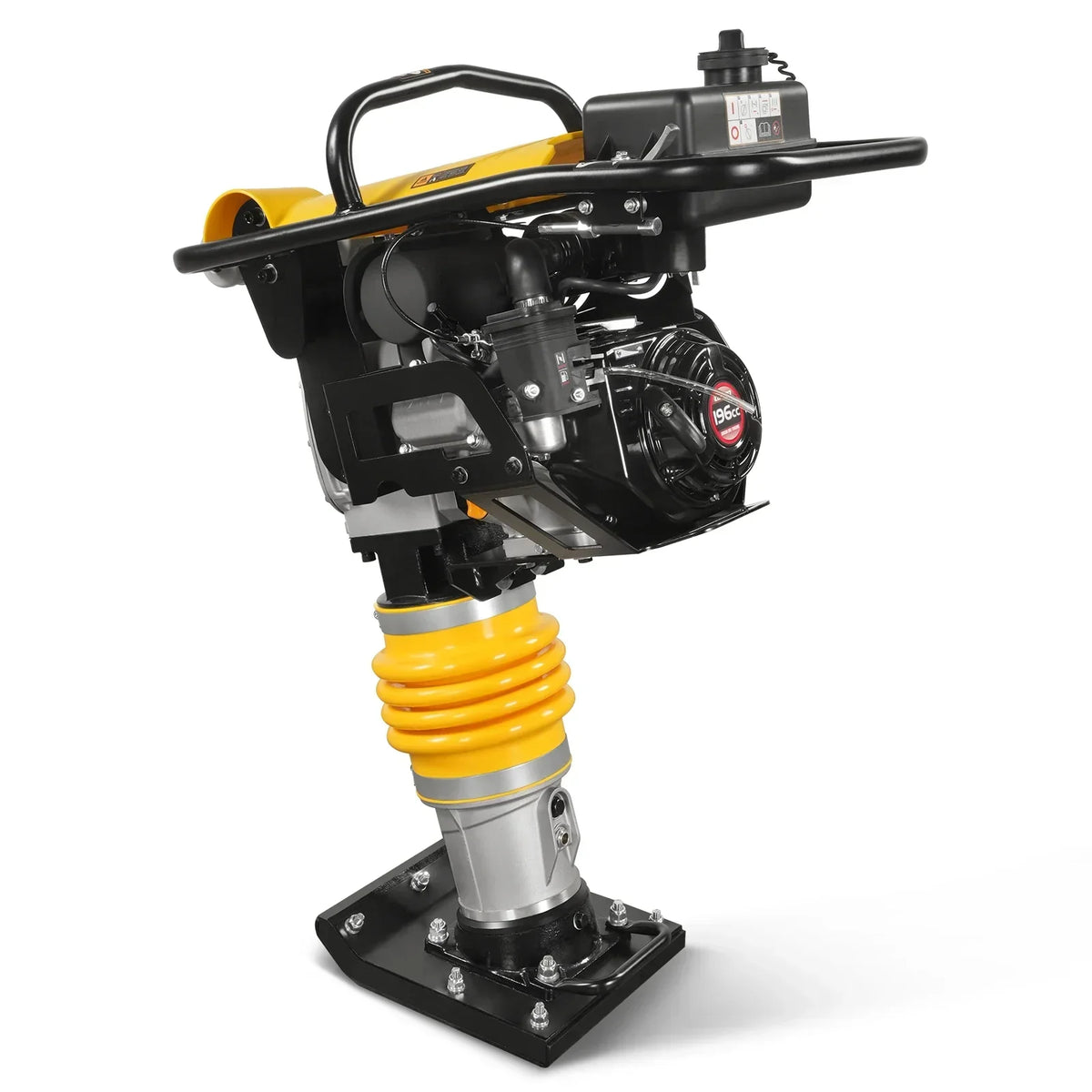 6.5 HP Tamping Rammer with Wheel Kit, 2700 lb Impact Force Jumping Jack Tamper Compactor for Soil, Gravel, Backfill and Foundation, TR90L