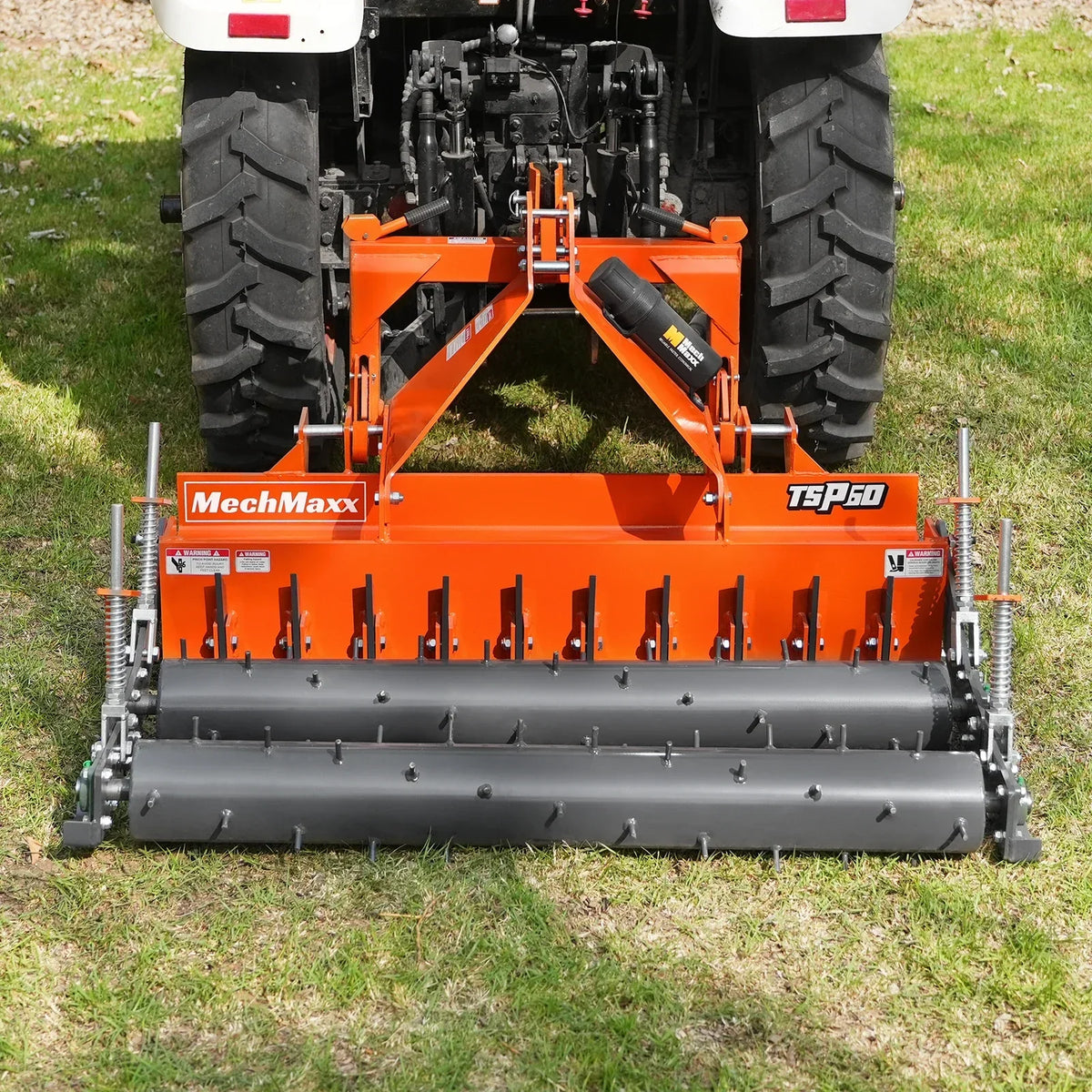 60" Heavy Duty Soil Pulverizer,  Double Spiked Roller,  21 Shanks,  Category 1 and 2,  3 Point Hitch Tractor Attachment,  TSP60D