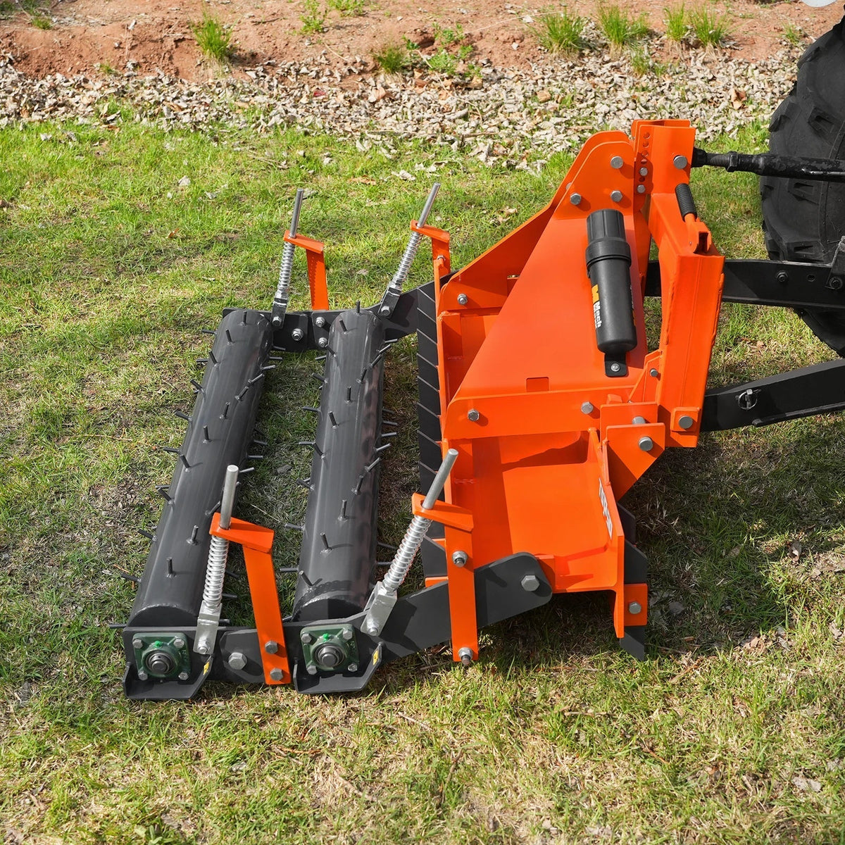 60" Heavy Duty Soil Pulverizer,  Double Spiked Roller,  21 Shanks,  Category 1 and 2,  3 Point Hitch Tractor Attachment,  TSP60D