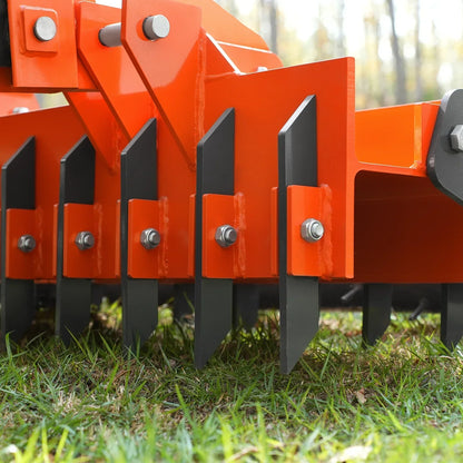 72" Heavy Duty Soil Pulverizer,  Double Spiked Roller,  25 Shanks,  Category 1 and 2,  3 Point Hitch Tractor Attachment,  TSP72D