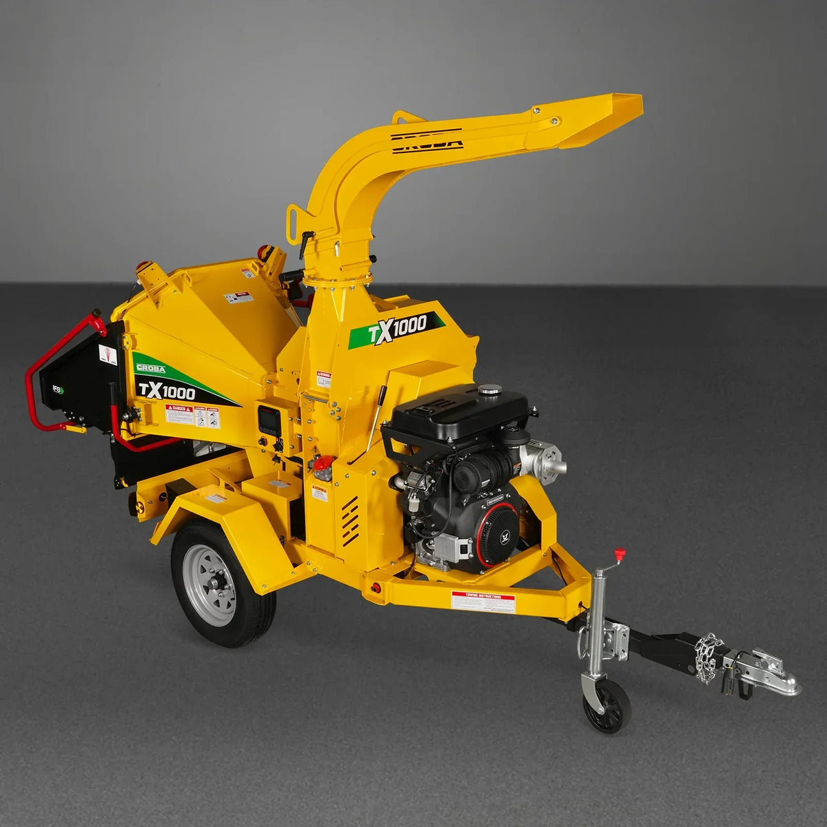 35hp 1000cc ZONSEN E-Start 8 inch Gas Powered Commerical Wood Chipper with Intelligent Hydraulic Feeding System ,  CROBA TX1000